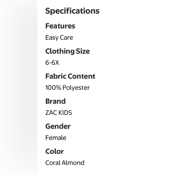 Zac Kids colorful coral dress. NWT! Size 6/6x! - Picture 6 of 6